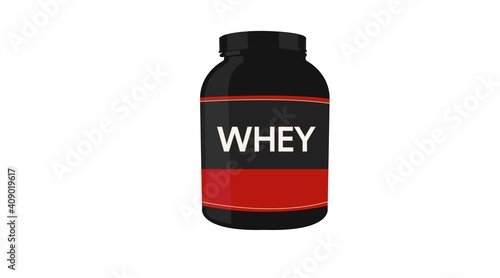 Vector Isolated Illustration of a Whey Protein Bottle