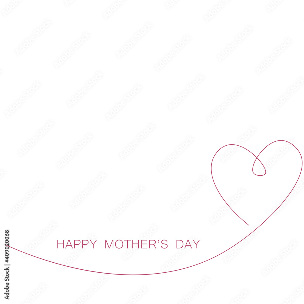 Mothers day card with heart design vector illustration