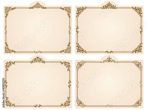 洋風のファンタジー装飾フレームセット