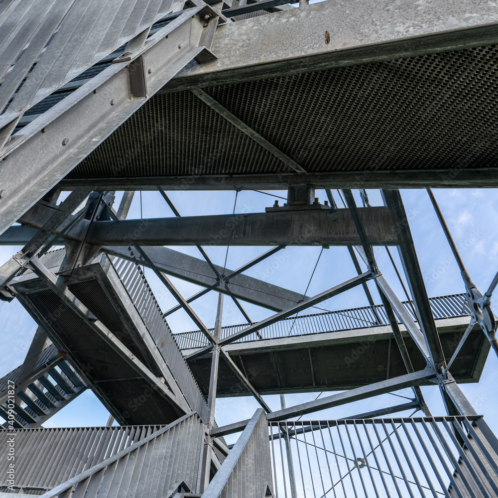 Construction of a steel staircase