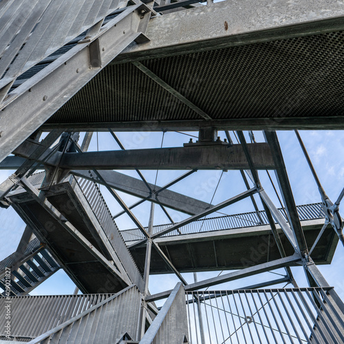 Construction of a steel staircase