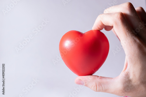 close up. small heart in a human hand .