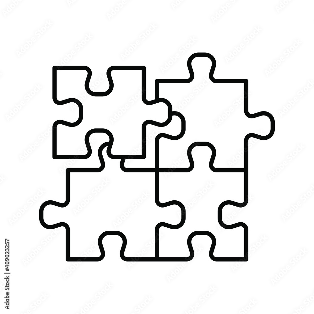 Puzzle compatible icon. Jigsaw agreement vector illustration on white isolated background. Icon vector illustrator Puzzle compatible icon. Jigsaw agreement vector illustration on white isolated background. Icon vector illustrator