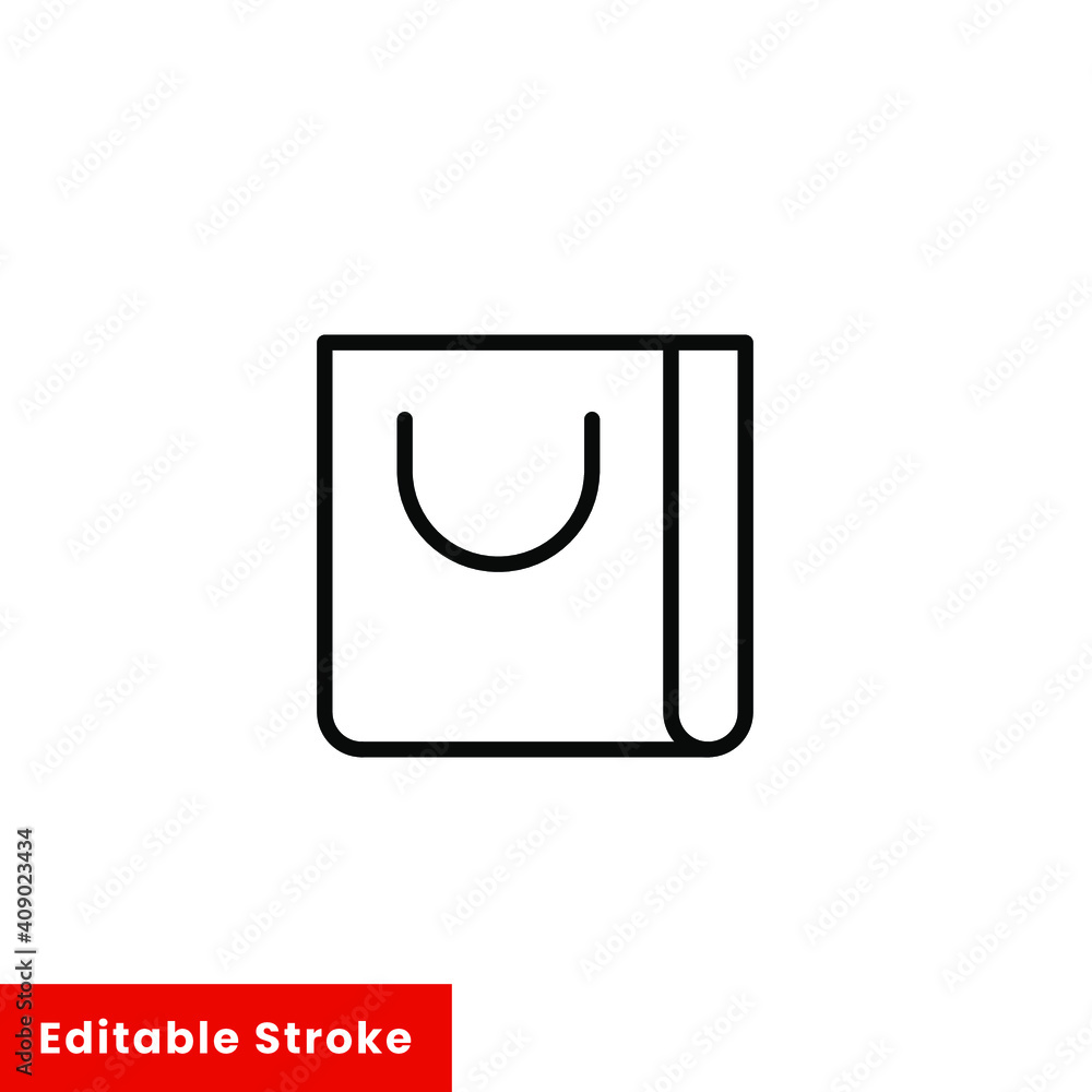 Shopping bag icon. Simple line style for web template and app. Shop, basket, cart, store, online, purchase, buy, retail, vector illustration design on white background. Editable stroke EPS 10 Shopping bag icon. Simple line style for web template and app. Shop, basket, cart, store, online, purchase, buy, retail, vector illustration design on white background. Editable stroke EPS 10