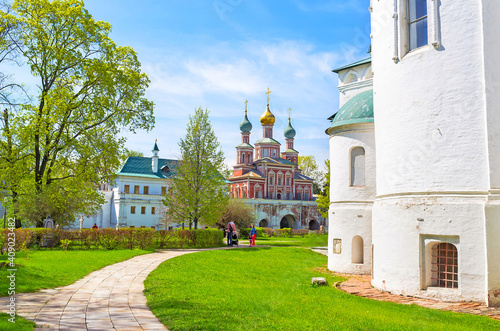 Walking in Novodevichy Convent, Moscow, Russia photo