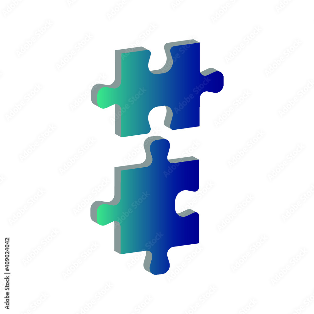 Fototapeta premium Puzzle compatible icon. Jigsaw agreement vector illustration on white isolated background. Icon vector illustrator