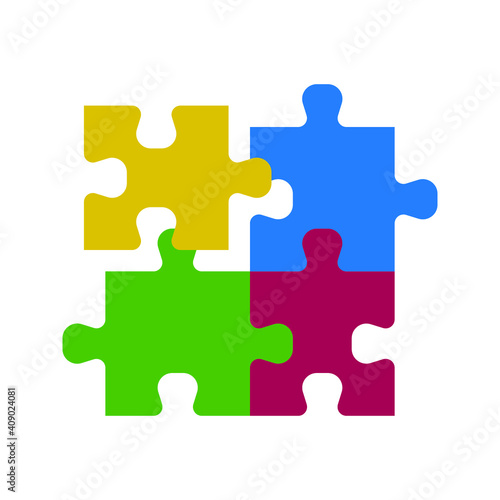 Puzzle compatible icon. Jigsaw agreement vector illustration on white isolated background. Icon vector illustrator