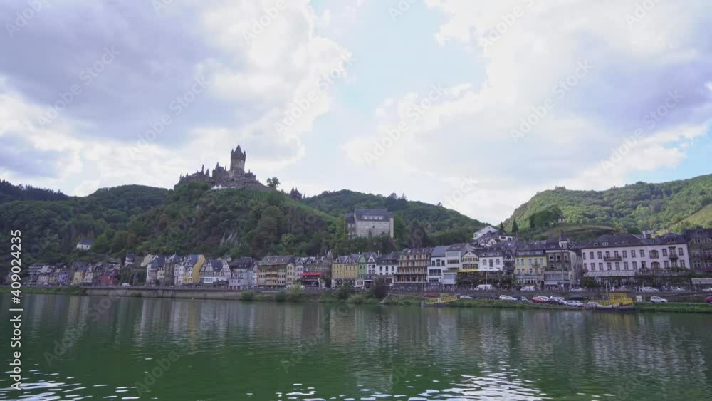 river view of city of Cochem, Germany at river moselle river view of city of Cochem, Germany at river moselle