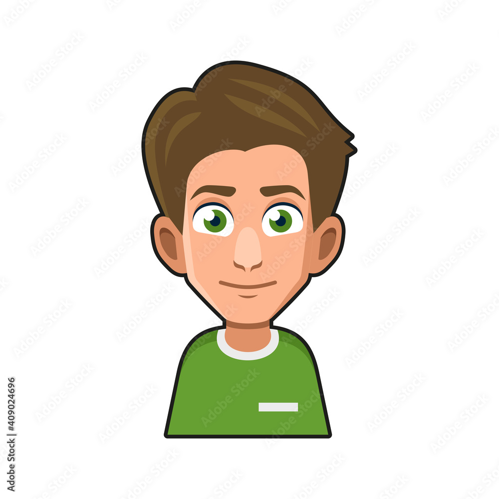 Cute Young Man Avatar Character. Cartoon Style Userpic Icon. Vector Cute Young Man Avatar Character. Cartoon Style Userpic Icon. Vector