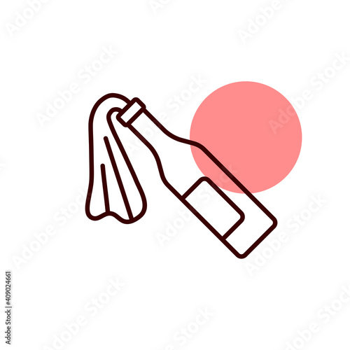 Molotov cocktail flat vector icon