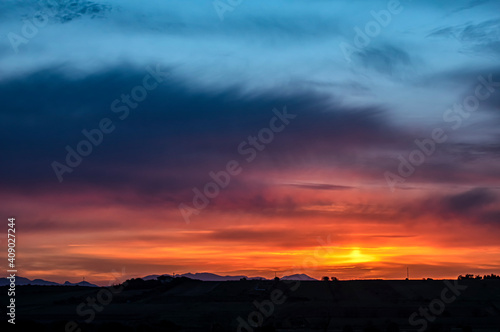 Sunset Photographed from the Countryside of Sardinia