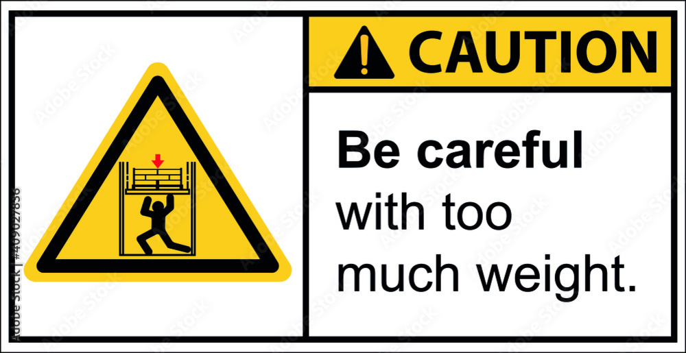 Warns against pressure on the body from above.,Caution sign Warns against pressure on the body from above.,Caution sign