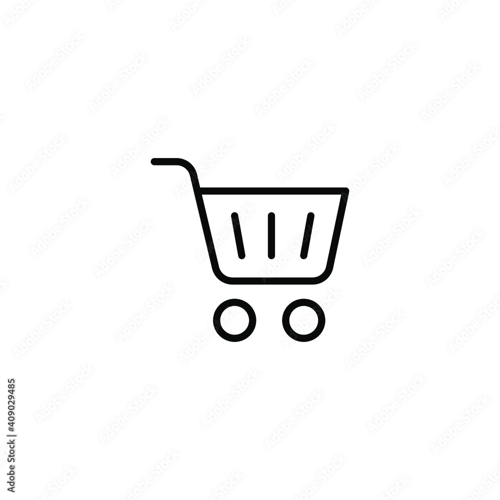 Shopping cart icon. Simple line style for web template and app. Shop, basket, bag, store, online, purchase, buy, retail, vector illustration design on white background. EPS 10 Shopping cart icon. Simple line style for web template and app. Shop, basket, bag, store, online, purchase, buy, retail, vector illustration design on white background. EPS 10