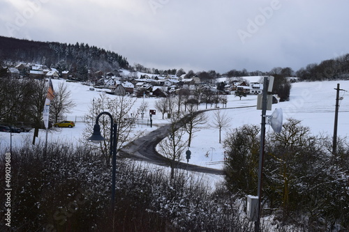 verschneite Eifelstraße photo