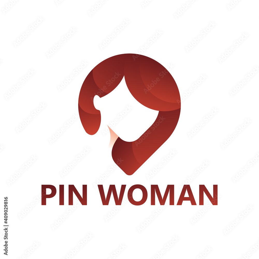Obraz premium Pin woman logo template design