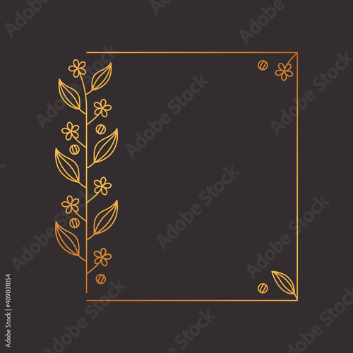 Square laurel wreath flower frame vector decoration
