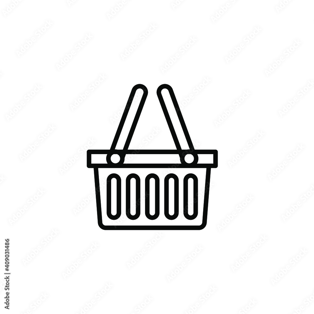 Shopping basket icon. Simple line style for web template and app. Shop, cart, bag, store, online, purchase, buy, retail, vector illustration design on white background. EPS 10 Shopping basket icon. Simple line style for web template and app. Shop, cart, bag, store, online, purchase, buy, retail, vector illustration design on white background. EPS 10