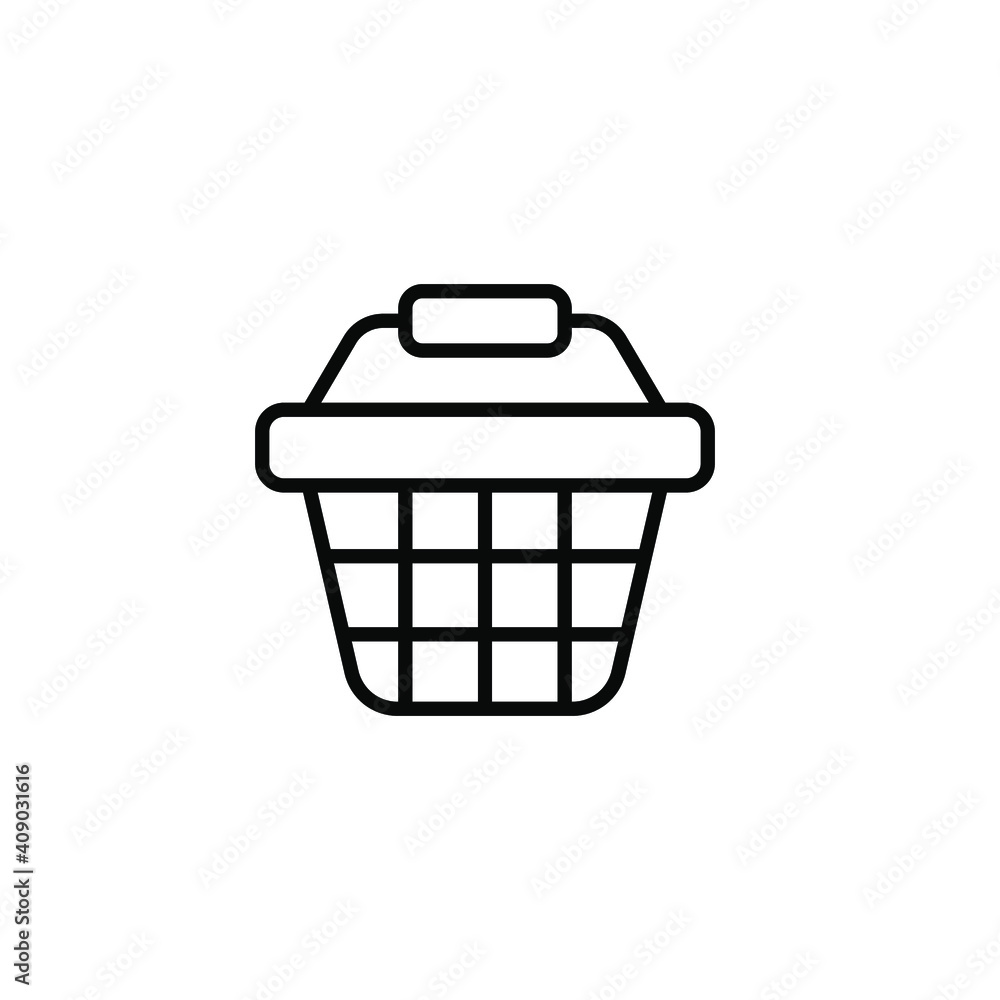 Shopping basket icon. Simple line style for web template and app. Shop, cart, bag, store, online, purchase, buy, retail, vector illustration design on white background. EPS 10 Shopping basket icon. Simple line style for web template and app. Shop, cart, bag, store, online, purchase, buy, retail, vector illustration design on white background. EPS 10