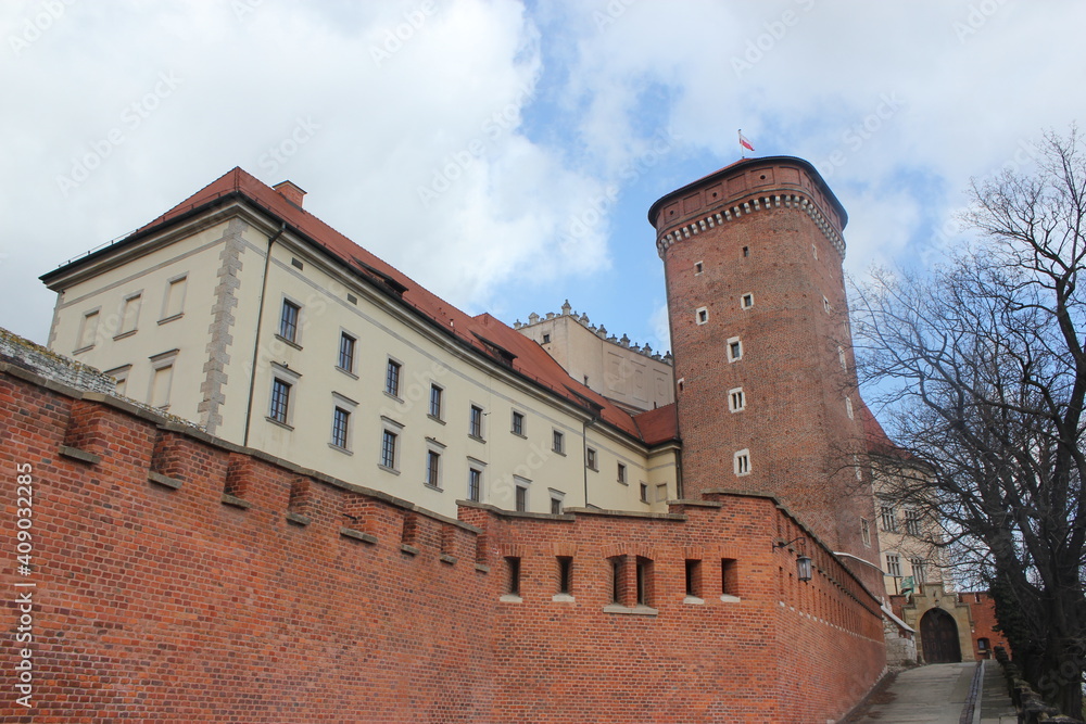 The Wawel Royal Castle and the Wawel Hill in Krakow, Poland