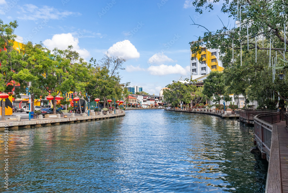 Obraz premium Canal à Malacca, Malaisie