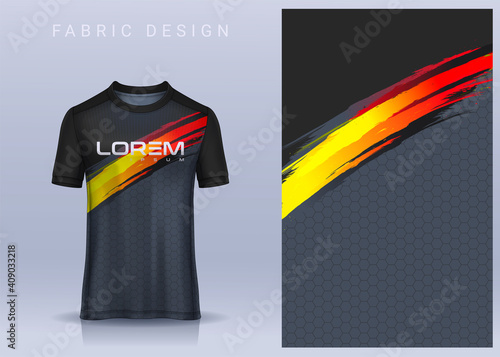 Fabric textile for Sport t-shirt ,Soccer jersey mockup for football club. uniform front and back view.
