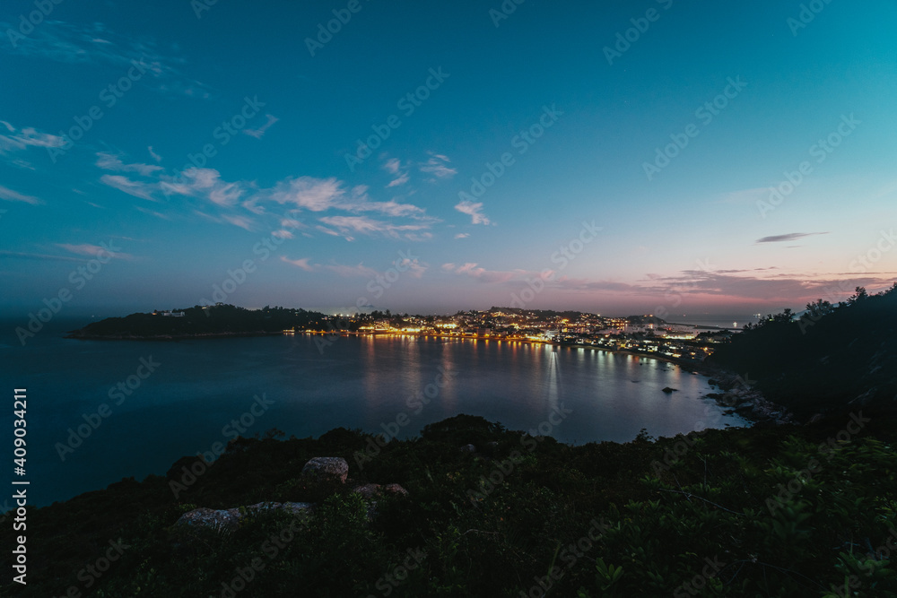 Cheung Chau island at sunset moment