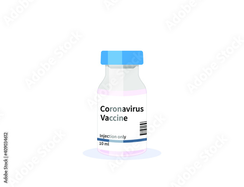 A bottle with coronavirus vaccine isolated on the white background