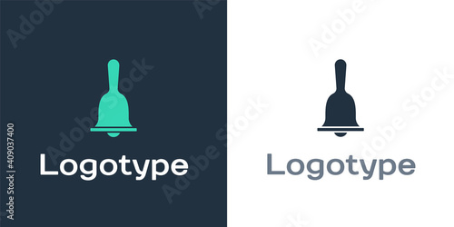Logotype Hotel service bell icon isolated on white background. Reception bell. Logo design template element. Vector.