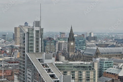 city skyline with modern buildings and landmarks. Manchester skyline.