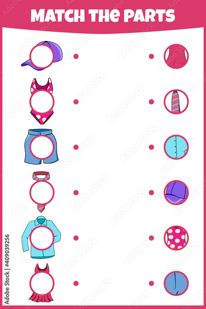 Educational game. Match the parts. Worksheet for education. Mini-game for children. Educational game. Match the parts. Worksheet for education. Mini-game for children.