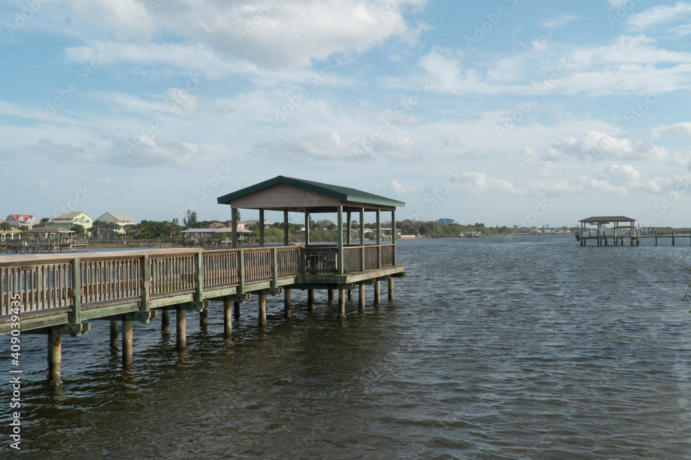 Fishing Pier at Flageler Florida along the Intercoastal waterway