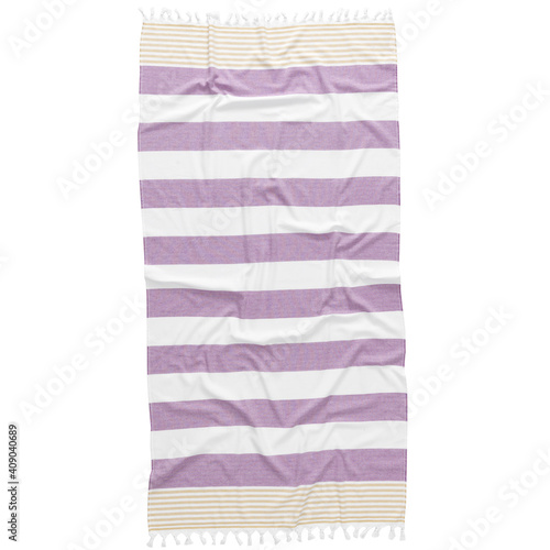 Beach fashion Turkish towels isolated cutout on white background with striped patterns