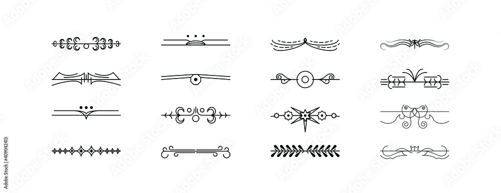 Set Black Simple Line Collection Doodle Border Elements Vector Design Style Sketch Isolated Illustration For Banner Set Black Simple Line Collection Doodle Border Elements Vector Design Style Sketch Isolated Illustration For Banner