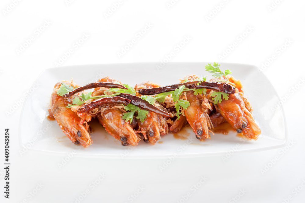 Fried prawn with garlic