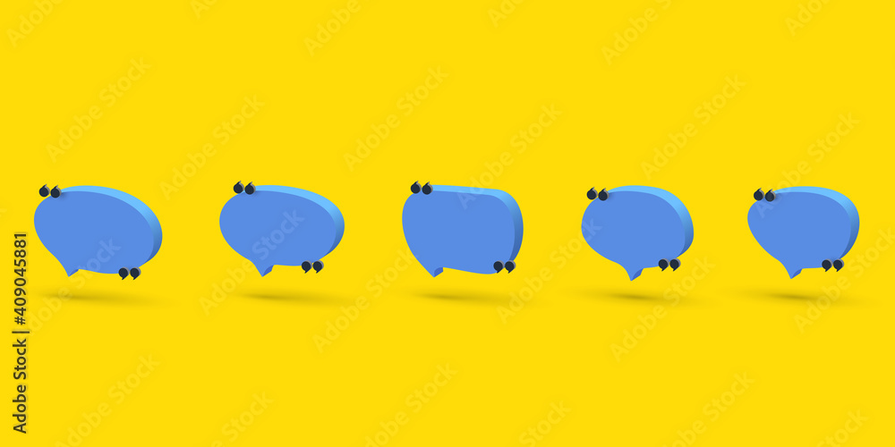 3d speech bubble icon set, vector illustration