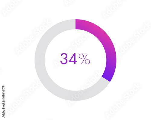 34 percent pie chart. Circle diagram business illustration, Percentage vector infographics © Rubel