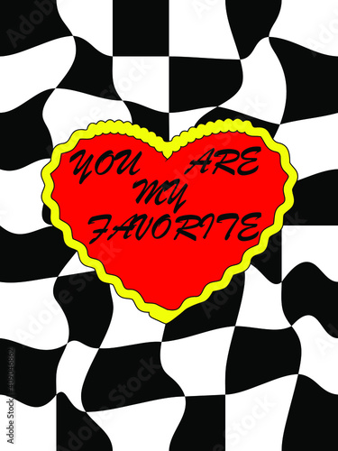 Rally racing style love confession card pop art vector