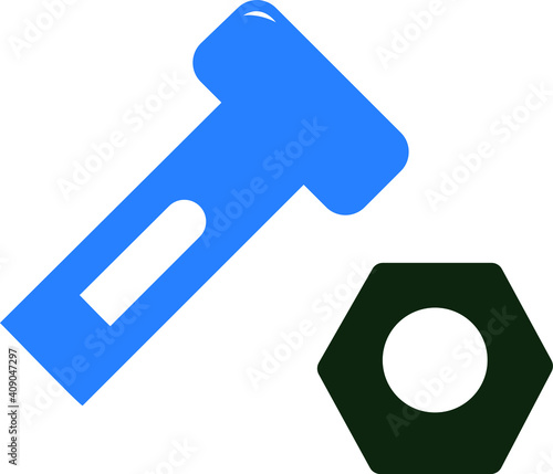 Bolt Nut Icon. Engineering or Construction Element Illustration As A Simple Vector Sign & Trendy Symbol for Design and Websites, Presentation or Mobile Application.