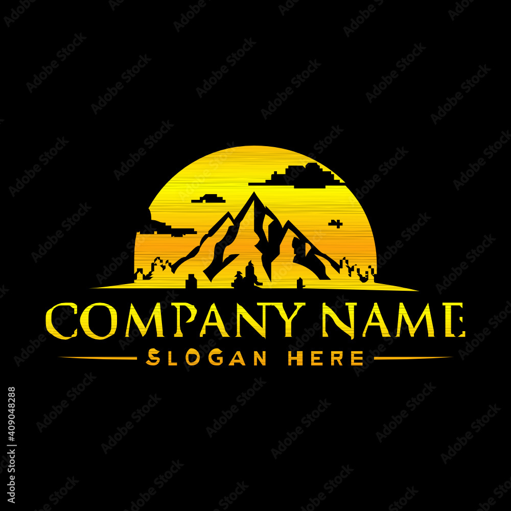 Mountain logo design template inspiration, vector illustration
