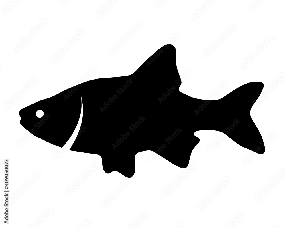 Vector black silhouette of fish on white background Vector black silhouette of fish on white background