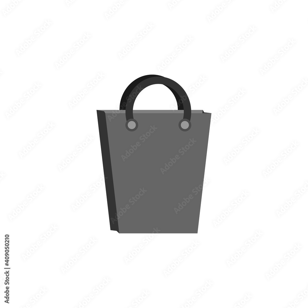 Shopping Bag Flat 3d isolated on White Background. Shopping Bag Flat 3d isolated on White Background.