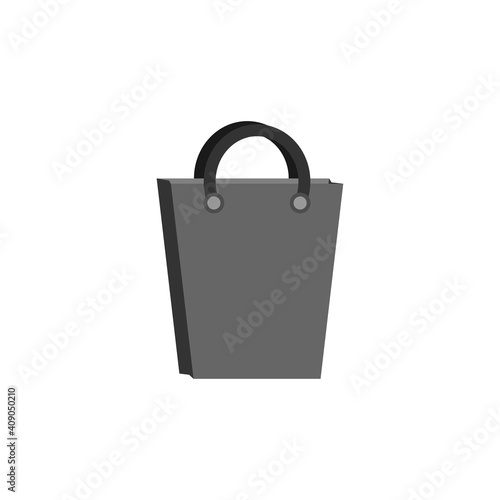 Shopping Bag Flat 3d isolated on White Background.