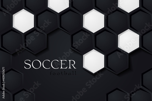Football Vector Background. Soccer Backdrop Dark Version. Template for Sport Banner, Covers, Placards, Posters and Flyers