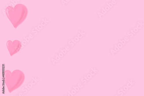 Sweet Valentine’s Day. Pink background and pink heart.