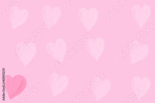 Sweet Valentine’s Day. Pink background and pink heart.