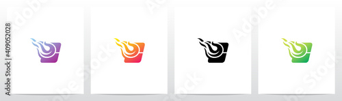 Meteor Comet On Letter Logo Design C