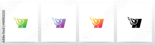 Meteor Comet On Letter Logo Design H
