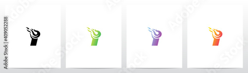 Meteor Comet On Letter Logo Design I