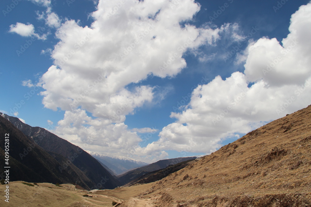 clouds over the mountains