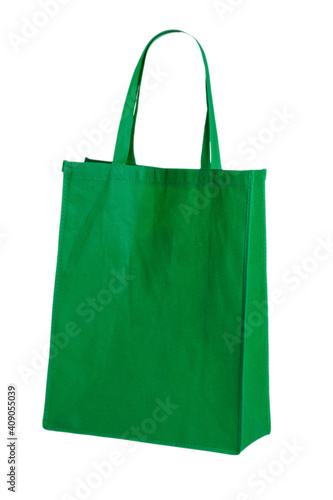 green cotton bag